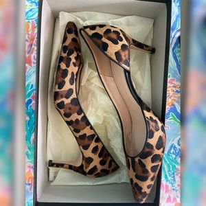 J. Crew Leopard Colette d’Orsay Calf Hair Pumps: 8 1/2